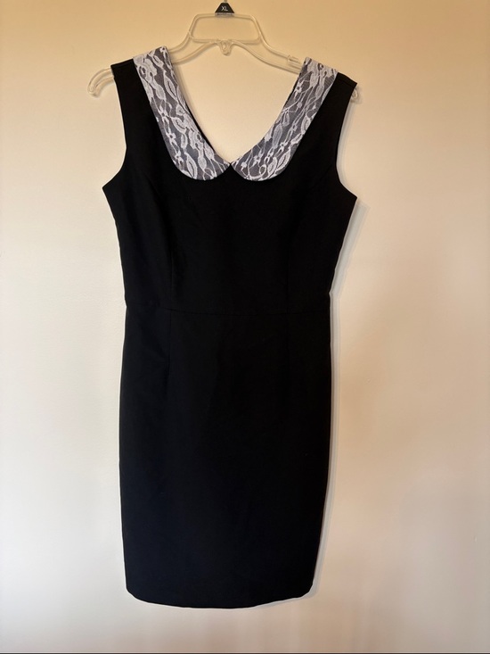 Luppi Dresses & Skirts - Classic Black Mini Dress with Lace Collar
